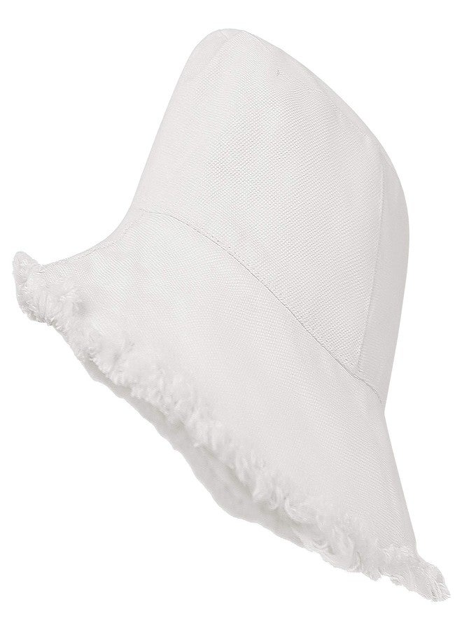 Pogah Bucket-Hat-Distressed Washed-Cotton Summer-Sun-Hat Solid Wide Brim Fisherman Cap (Size: 7 1/8) - Image 1